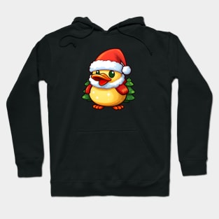 Cute Christmas Duck in Santa hat Hoodie